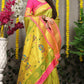Jyoti Fashion Women's Green Banarasi Silk Zari Woven Saree with Blouse | Swadesiicart