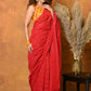 Very Much Indian Pure Mul Cotton Handloom Saree - Red | Swadesiicart