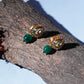 Emerald Stone Kundan Studs (Gold) - Ruby Raang - Swadesiicart