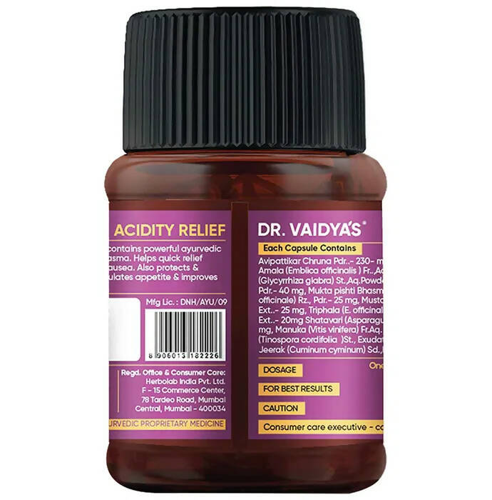 Dr. Vaidya's Acidity Relief Capsules | Swadesiicart