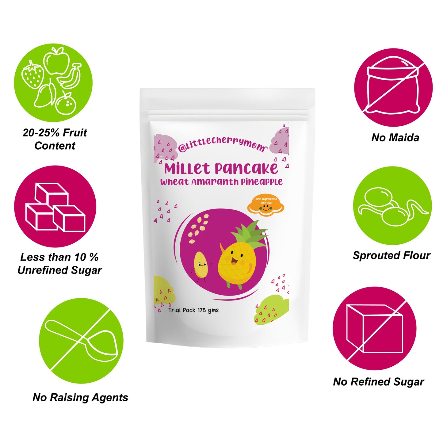 Littlecherrymom Pancake Mix Wheat Amaranth Pineapple - Swadesiicart