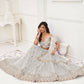 Aastha Fashion Off White Butterfly Net Tone To Tone Thread Work And Sandwich Sequence Work Embroidery Wedding Wear Lehenga Choli