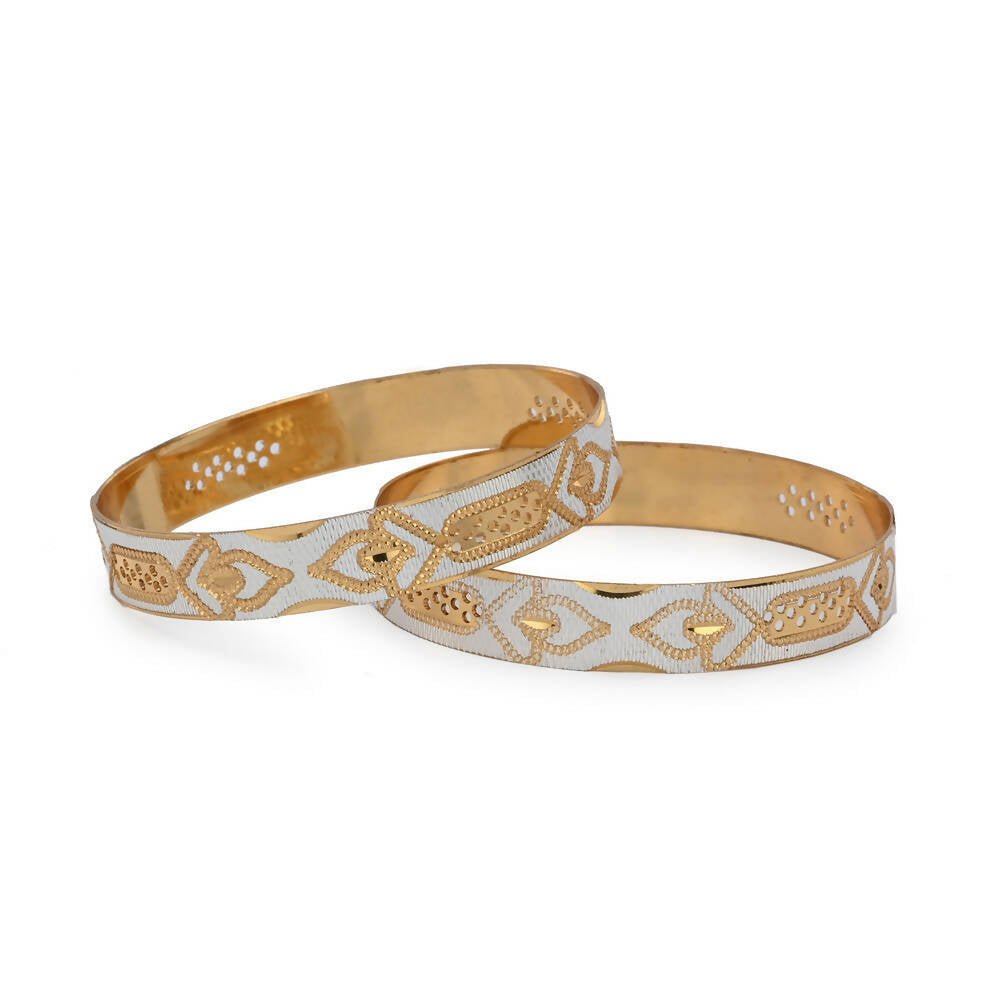 Afast Designer Fancy Party Bangle/ Kada Set, Gold, Metal, Pack Of 2 - Swadesiicart