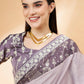 Mauve Silk Georgette Ribbon Embroidery Saree - Norita Hit Design - Swadesiicart