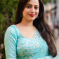 Sky Pure Chiffon Woven Design Saree with Unstitched Blouse - Hiral Fashion | Swadesiicart