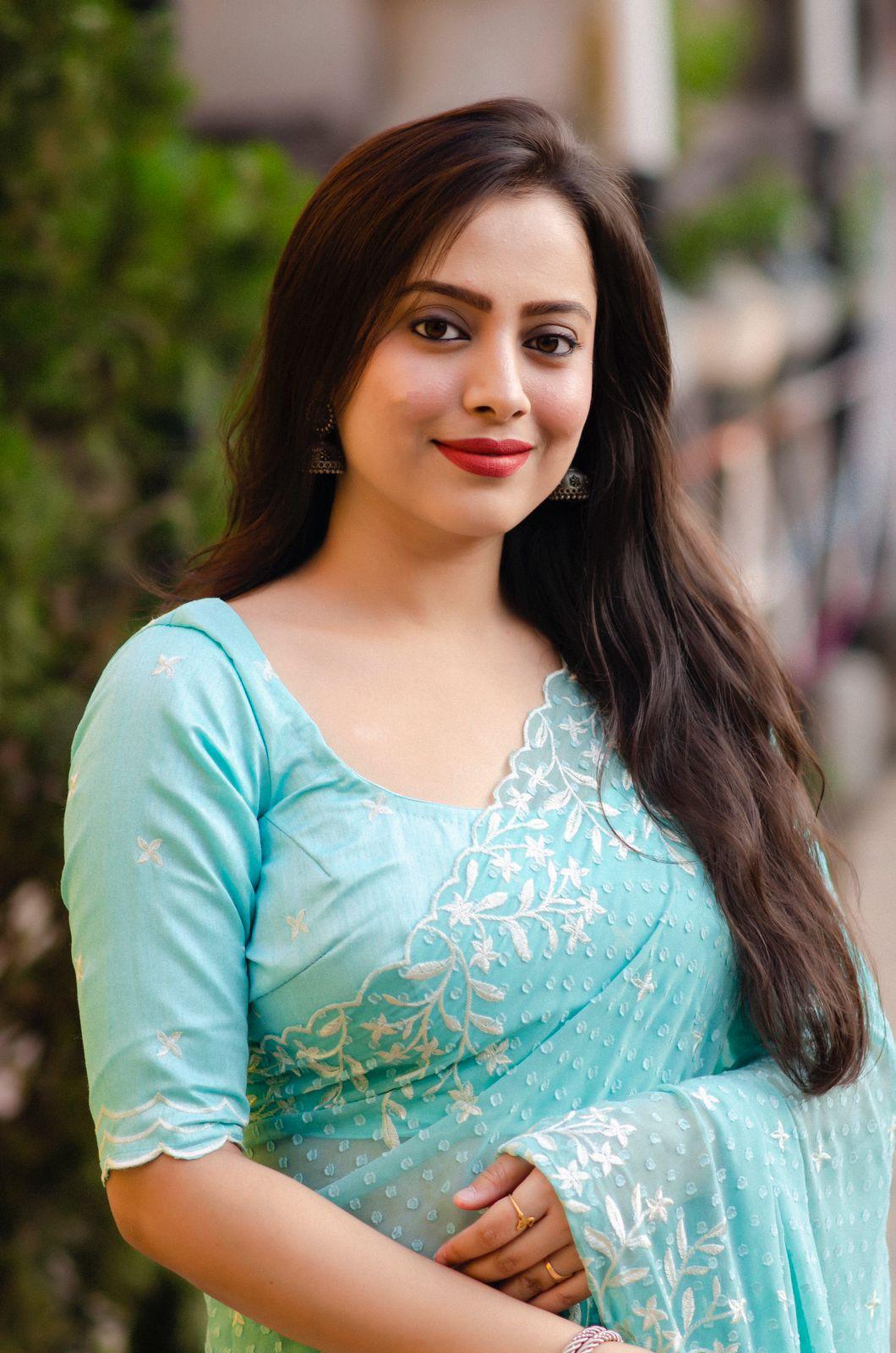 Sky Pure Chiffon Woven Design Saree with Unstitched Blouse - Hiral Fashion | Swadesiicart