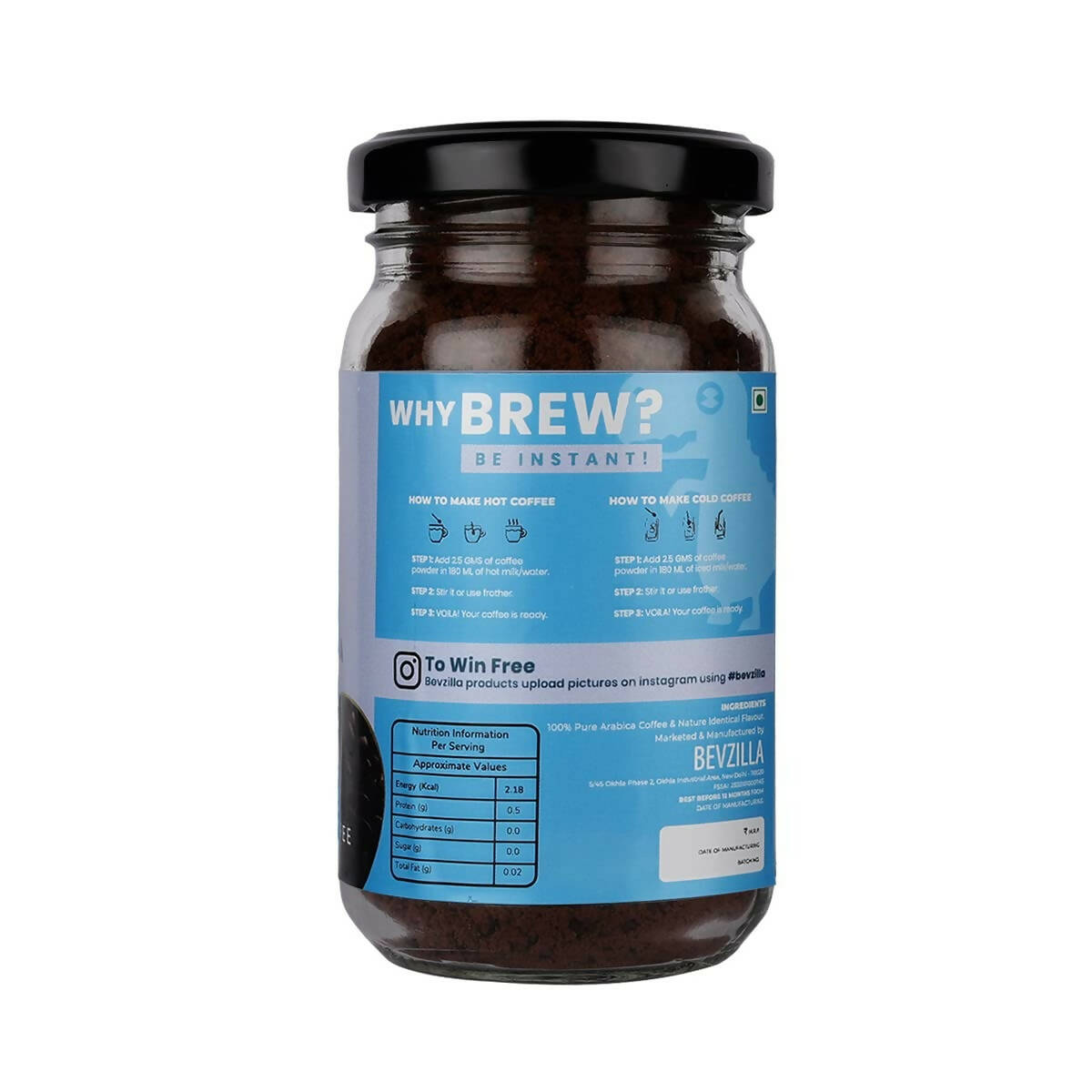 Bevzilla Instant Coffee Powder (French Vanilla Flavour) | Swadesiicart