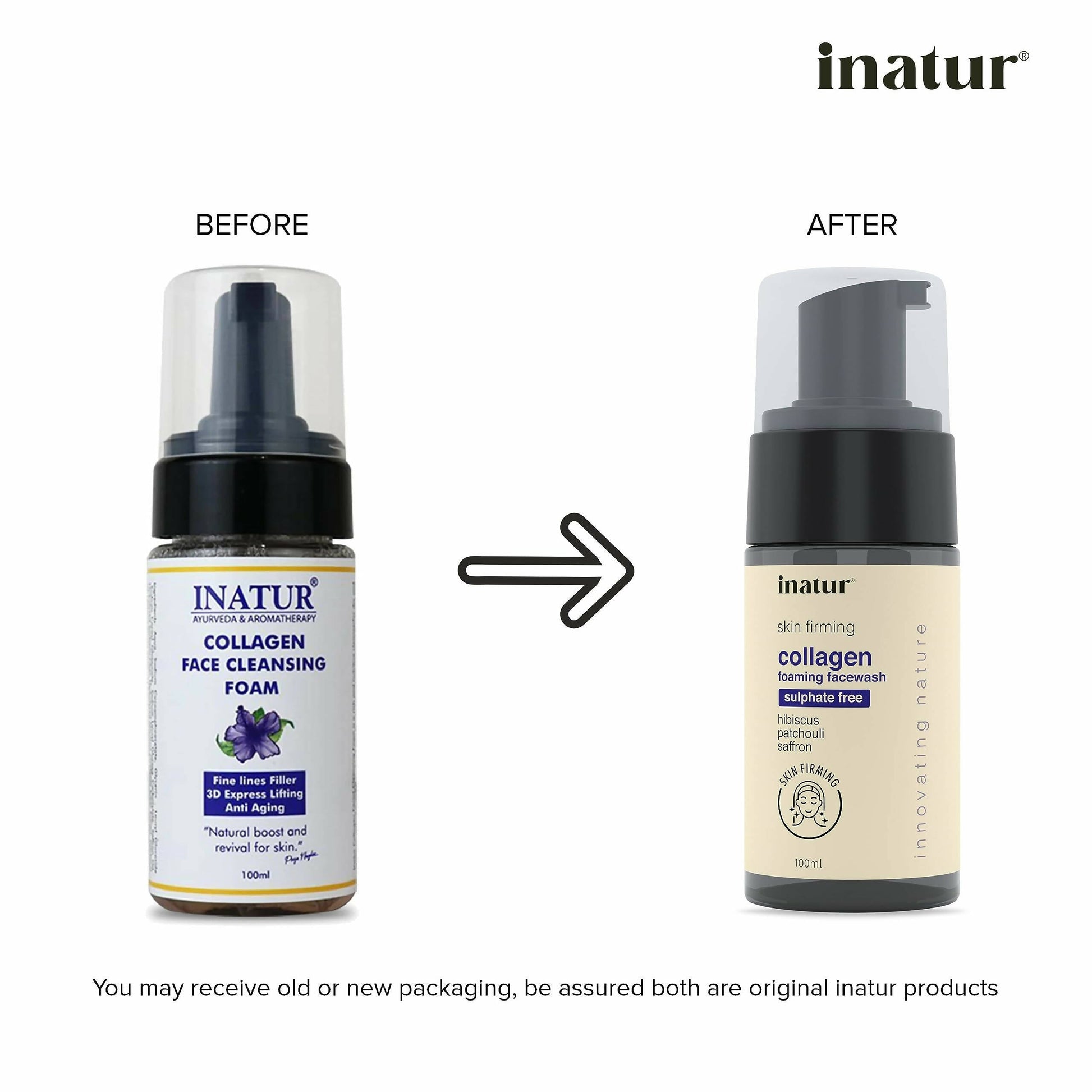 Inatur Collagen Foaming Face Wash - Swadesiicart