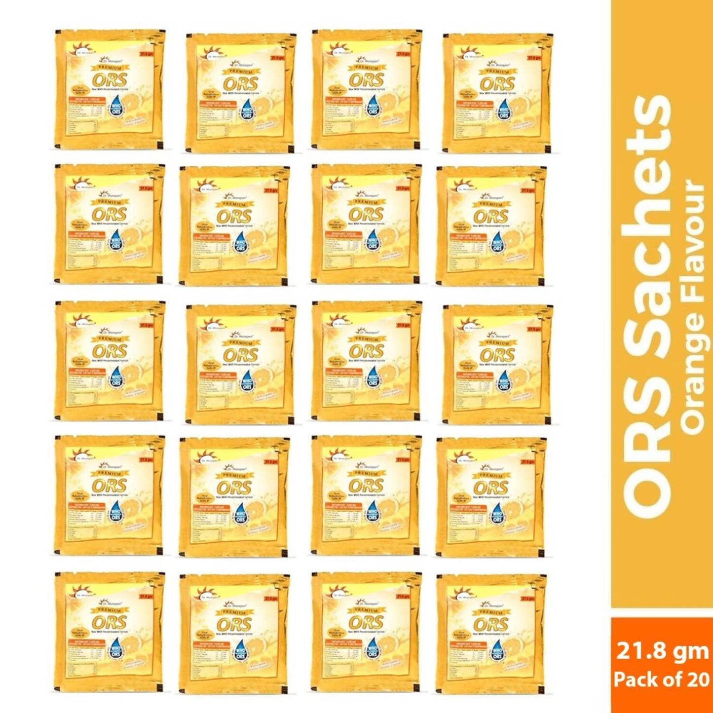 Dr. Morepen ORS Powder Sachets, Liquid Hydration Drink - Orange Flavour - Swadesiicart