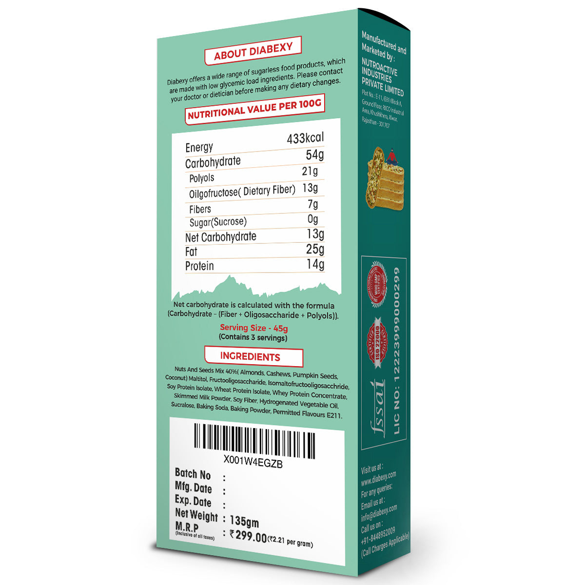 Diabexy Nuts Tart - Swadesiicart