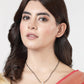 NVR Women Ethnic Gold-Polished Beaded Mangalsutra With Ad Stone - Swadesiicart