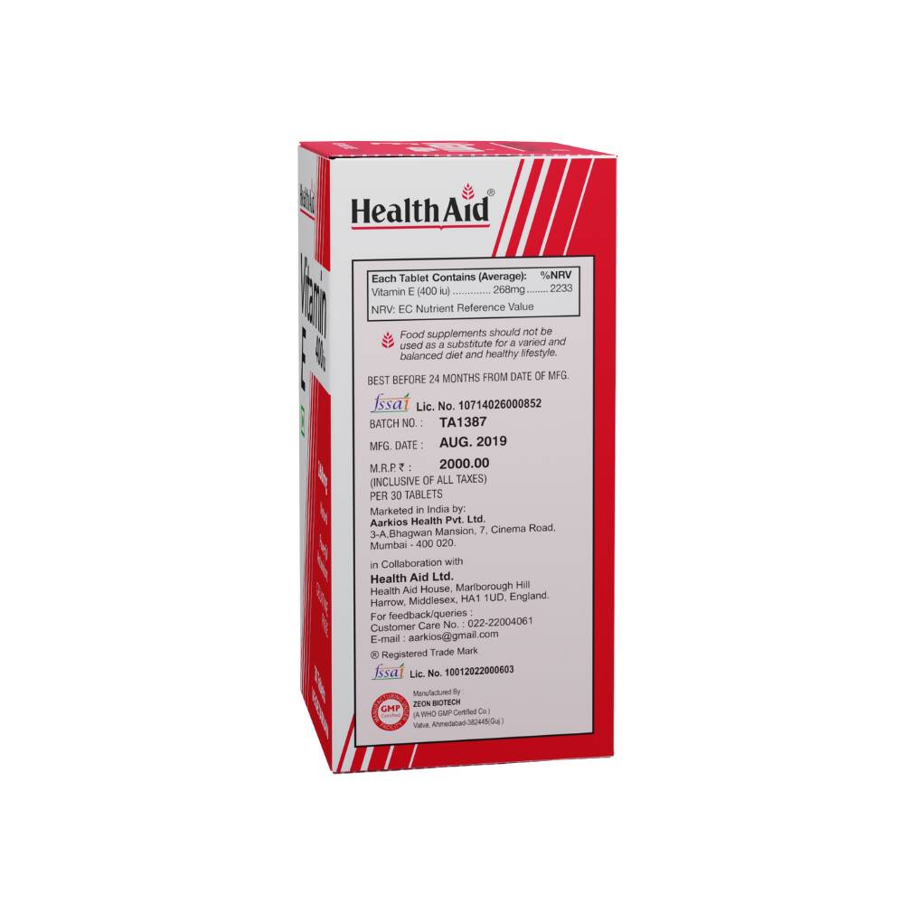 HealthAid Vitamin E 400iu Tablets | Swadesiicart