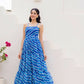 Aayaa Designer crape hand work Multi indo western - Blue