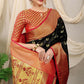 Jyoti Fashion Women's Black Banarasi Silk Zari Woven Saree with Blouse | Swadesiicart