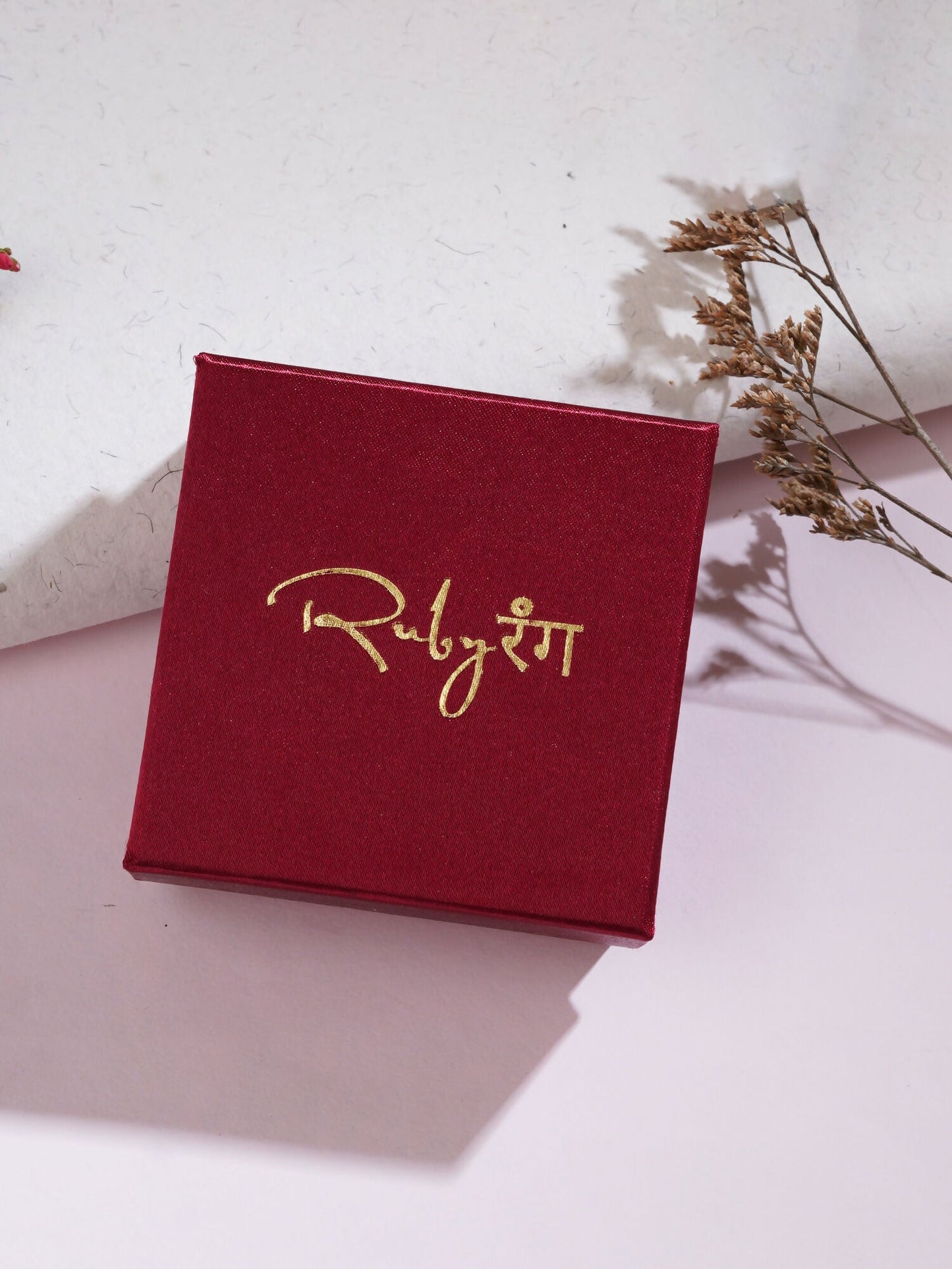 stone stud (Red) - Ruby Raang - Swadesiicart
