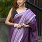 Beatitude Lavender Cotton Jacqaurd Border Tangail Handloom Saree