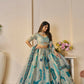 Kesar Fab Sky-Blue Banarasi Silk Embroidered Lehenga | Swadesiicart