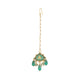 Nuyug 22K Gold Plated Lush Green Maang Tikka & Earrings Set | Swadesiicart