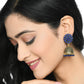 Mominos Fashion Johar Kamal Kundan Work Jhumka With Blue Beads For Women - Swadesiicart