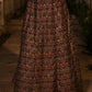 Juniper Women's The Rekha Chitra Black Thread Embroidered Rayon Top & Printed Skirt Set With Beads & Mirror Work - Swadesiicart