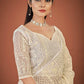 Vamsee White Organza Saree - Swadesiicart