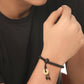 NVR Men's Black Beaded Adjustable Bracelet - NR Retail-NVR