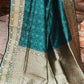 Joban Fashion Green Banarasi Katan Pure Handloom Banarasi Silk Saree | Swadesiicart