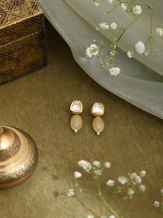 Ruby Raang Yellow Kundan Studs | Swadesiicart
