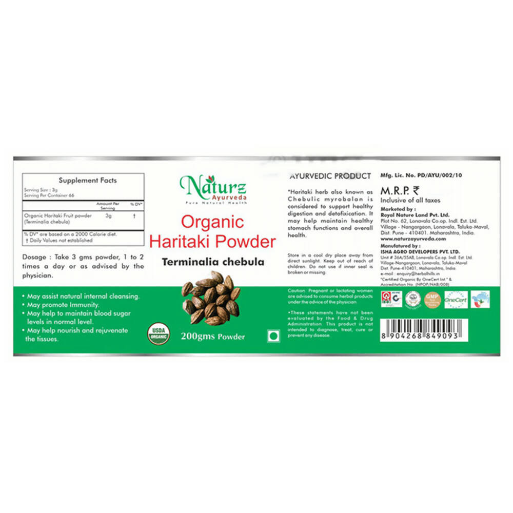 Naturz Ayurveda Organic Haritaki Powder | Swadesiicart