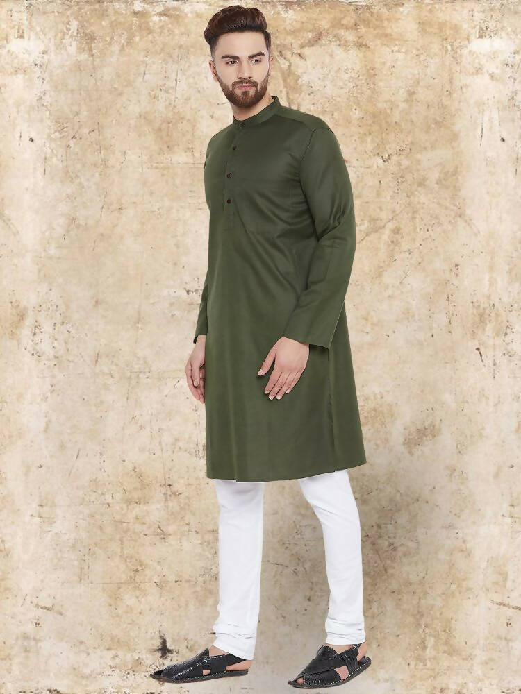 Even Apparels Pure Cotton Green Kurta - Green | Swadesiicart