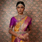 DEIANA'S Beautiful Designer Golden zari Soft Lichi Silk Saree - Yellow - Swadesiicart