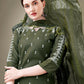 Jyoti Fashion Women's Dark Green Cotton Blend Embroidery & Sequence work Kurta with Trouser & Dupatta | Swadesiicart