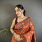 Joban Fashion Orange Banarasi Soft Silk Woven Saree | Swadesiicart