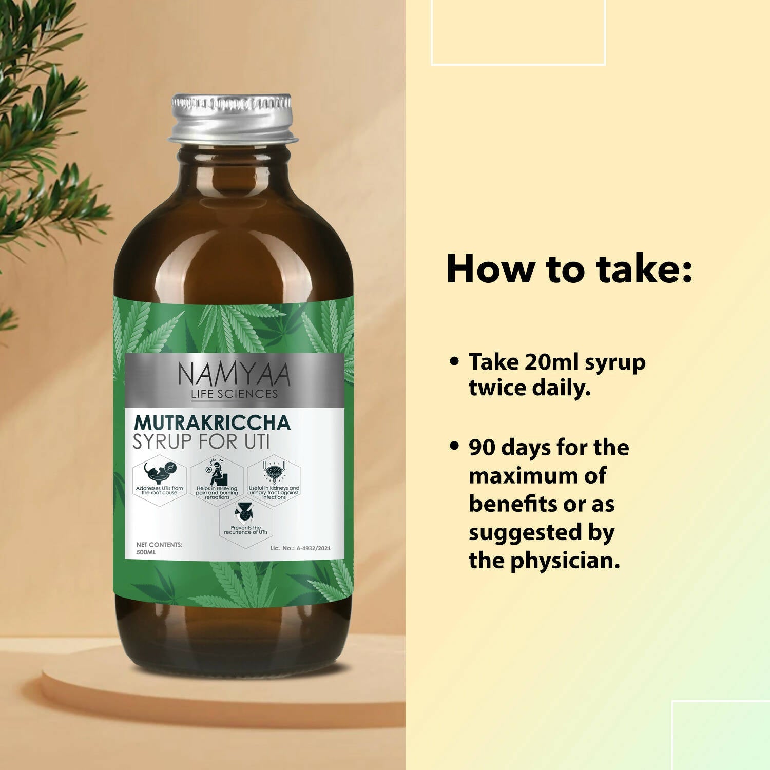 Namyaa Mutrakriccha Syrup for UTI - Swadesiicart