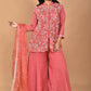 Morchari Women And Hand Embroidery Palazzo Set-Rust - Swadesiicart