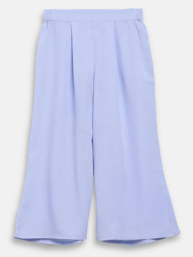 Ahalyaa Blue Net Kids Kurta Palazzo Sets For Girls | Swadesiicart