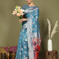 Shree Shyam Fashion Linen Cotton Sky Blue Saree