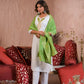 Ethnic Festive Wear Viscose blend Off White Stitched Suit With Dupatta - Tanisha | Swadesiicart