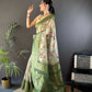Joban Fashion Green Floral Motifs Banarasi Silk Sarees | Swadesiicart