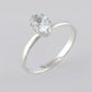 VOJ white CZ-detail Stainless Steel Cubic Zirconia Silver Plated adjustable finger Ring | Swadesiicart