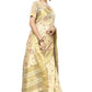 Vamika Weaving Cream Cotton Polyester Silk Saree (Kerala Floral)