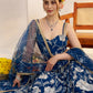 Aastha Fashion More Peach Blue Butterfly Net White Cotton Thread Work And Sequence Work Embroidery Wedding Wear Lehenga Choli