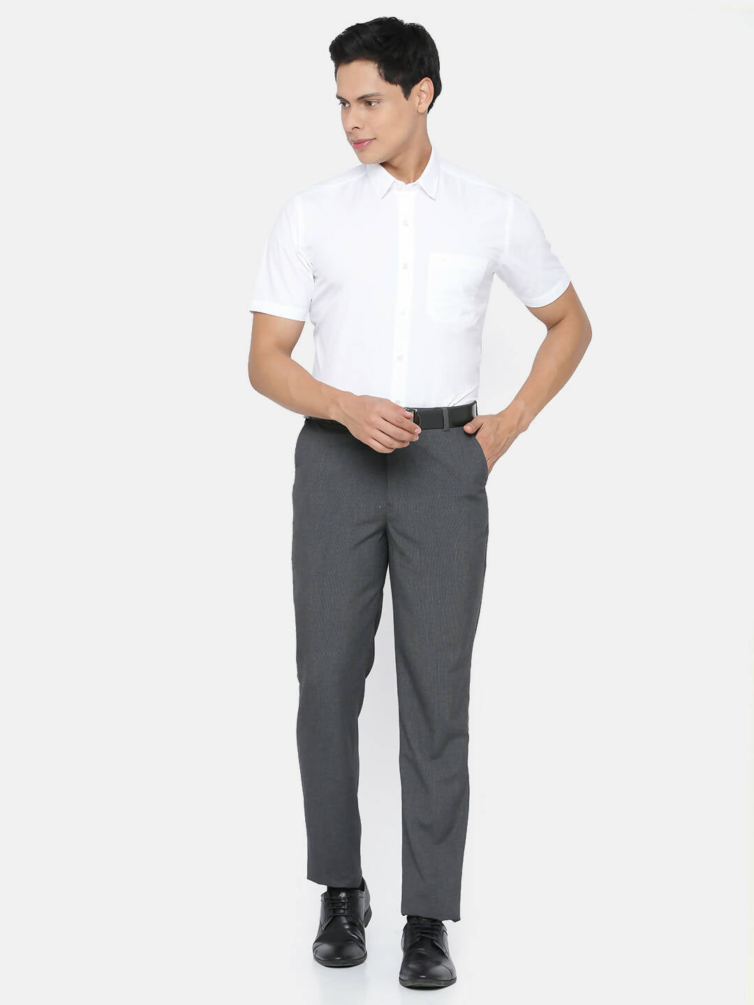Ramraj Cotton Mens Half Sleeve Formal 100 % Cotton White Shirt | Swadesiicart
