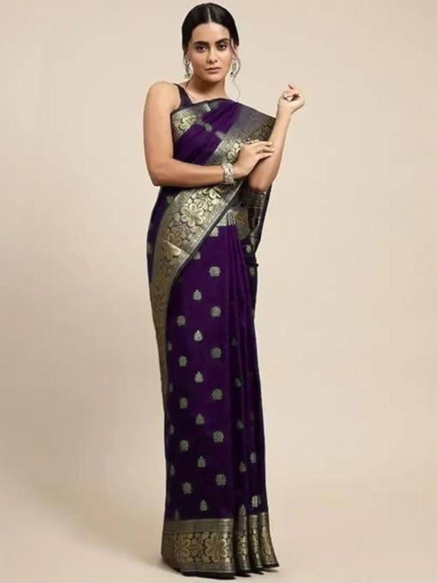 Anouk Ethnic Motifs Woven Design Zari Banarasi Saree | Swadesiicart