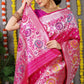 Jyoti Fashion Women's Rani Pink Banarasi Silk Zari Woven Saree with Blouse | Swadesiicart
