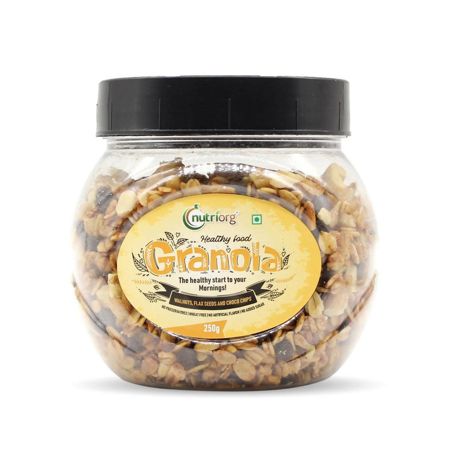 Nutriorg Crunchy Granola Walnut, Flaxseeds & Choco Chips Flavor - Altcheeni