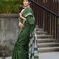 Beatitude Green Cotton Handloom Saree