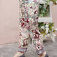 Cream Rayon Floral Printed Top with Matching Bottom - Eesha - Swadesiicart