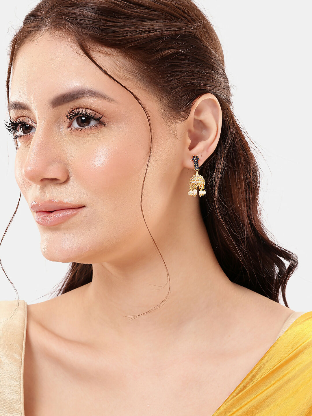 Nuyug 22K Gold Plated Sage Belle Mini Jhumki Earrings | Swadesiicart