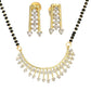 AanyaCentric Gold-Polished Mangalsutra Pendant Earring Set & Silver Plated Anklet